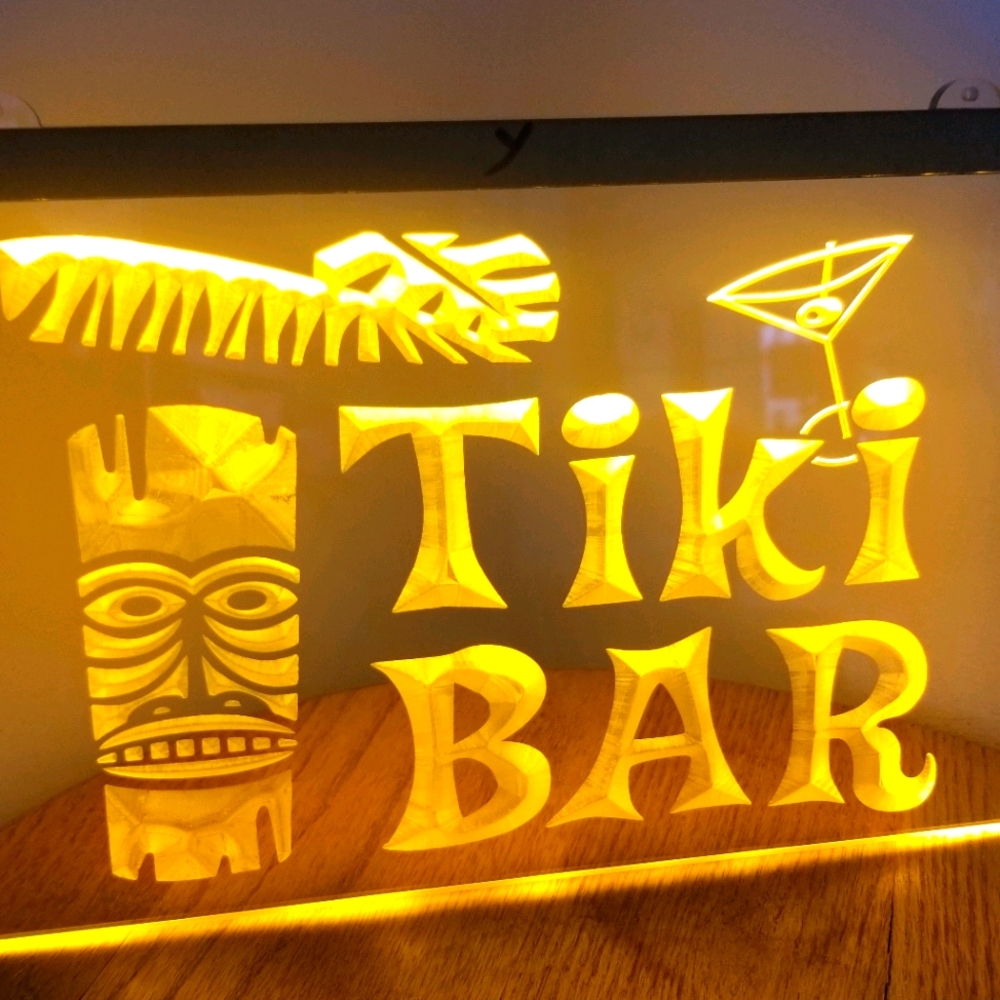 Tiki bar LED light sign 9x12 new mancave present